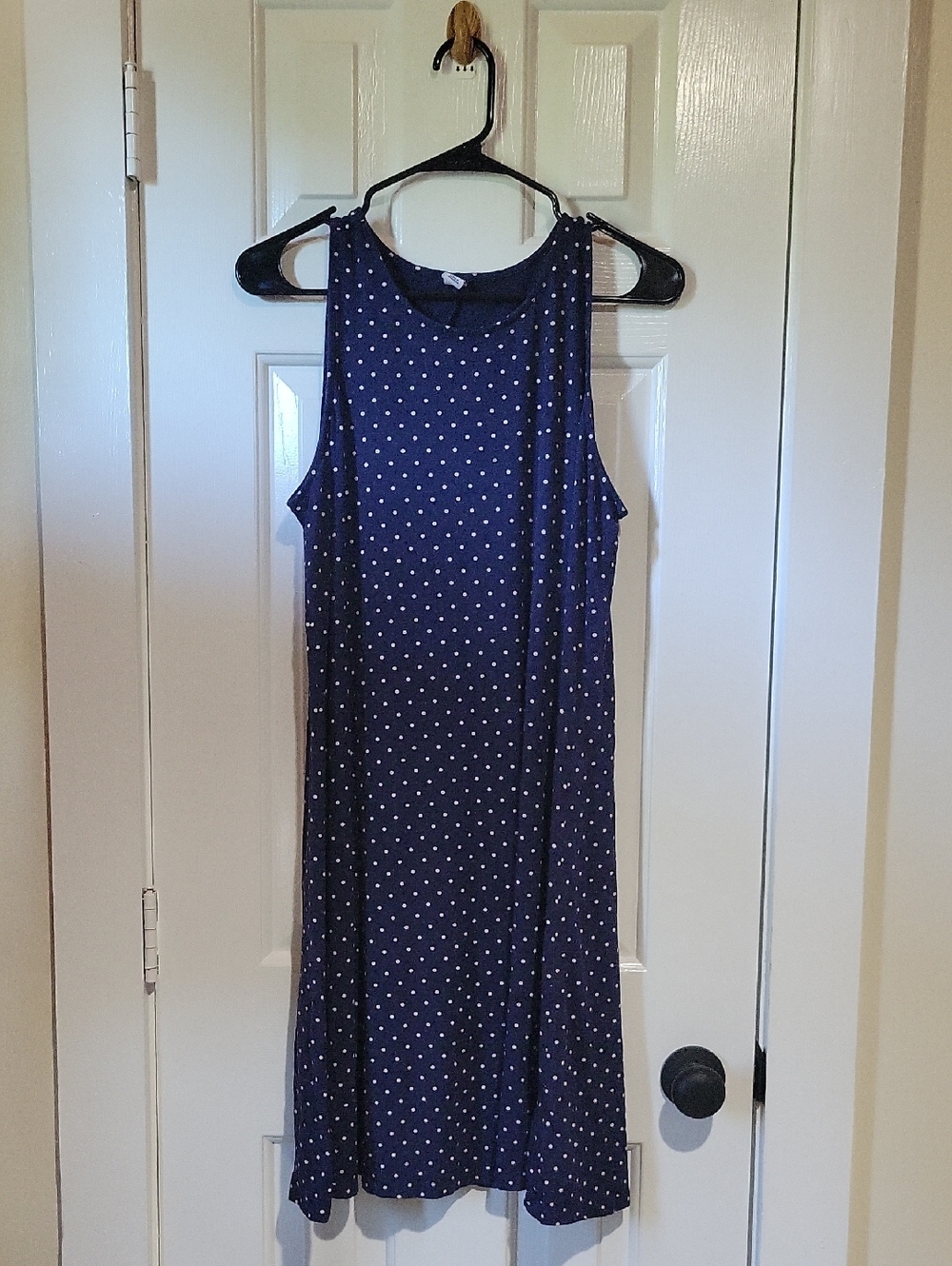 Old Navy Navy Polka Dot Midi Dress